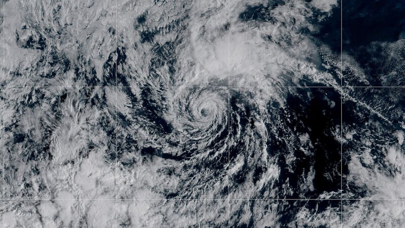 Satellite image of a hurricane from NOAAu2019s GOES-18