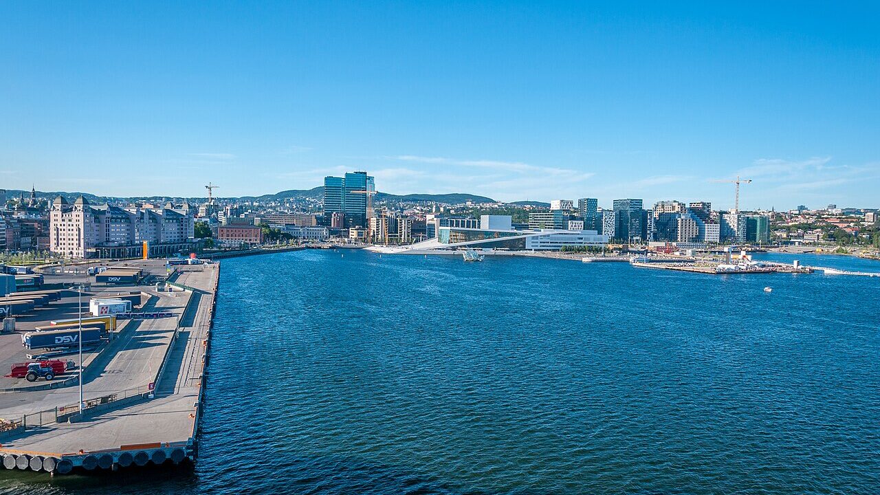 The city of Oslo, Norway, seen across the harbour