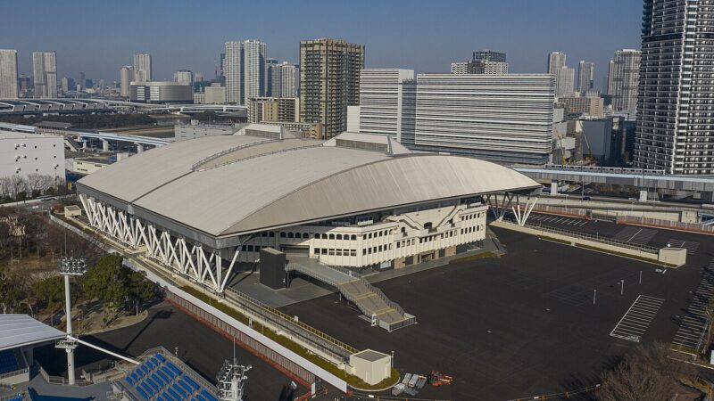 Tennis venue in Tokyo Japan aerial view