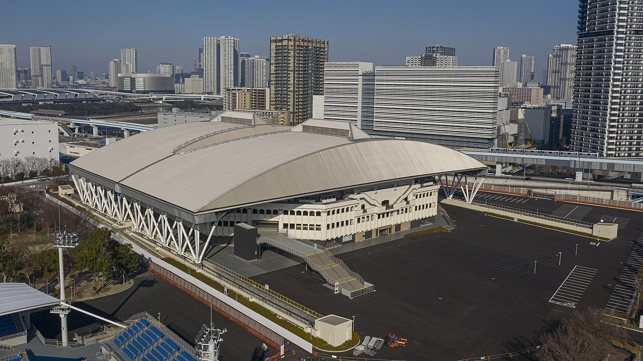 Tennis venue in Tokyo Japan aerial view