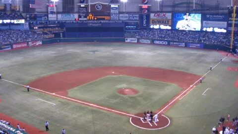 Tropicana Field baseball stadium during a Tampa Bay Rays game