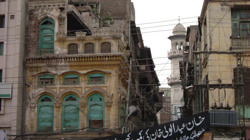 Street scene in the old walled city of Peshawar, Khyber Pakhtunkhwa