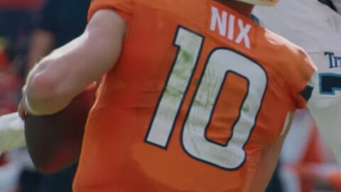 Broncos quarterback Bo Nix in Denver orange